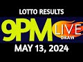 Lotto Result Today 9:00 pm draw May 13, 2024 Monday PCSO LIVE