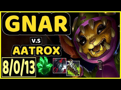 PHAXI (GNAR) vs AATROX - 8/0/13 KDA TOP GAMEPLAY - EUW Ranked MASTER