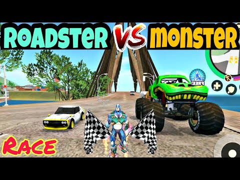 rope hero vice town game | monster truck v/s roadster car | rope hero game | rope hero vice town