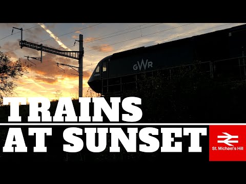 Trains at Sunset