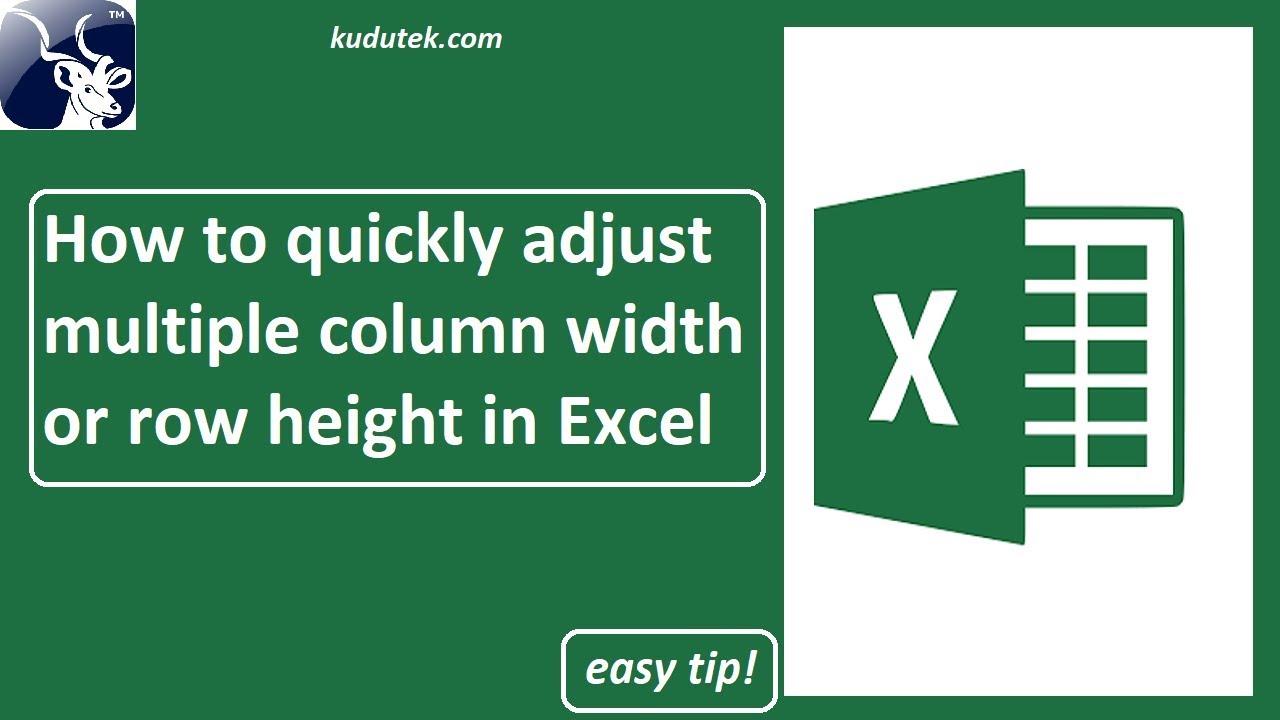 Adjust multiple column width or row height in excel