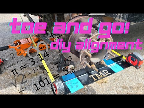 Solid Front Axle Toe Alignment using DIY Toe Alignment Tool. 2006 F350 4x4