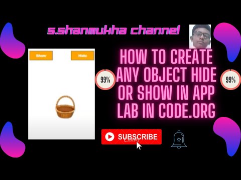 How to create any object hide or show in app lab in code.org.