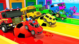 Download lagu The Wheels on The Bus   Bingo Song - School Bus and Big Footballs. Baby Nursery Rhymes & Kids Songs mp3