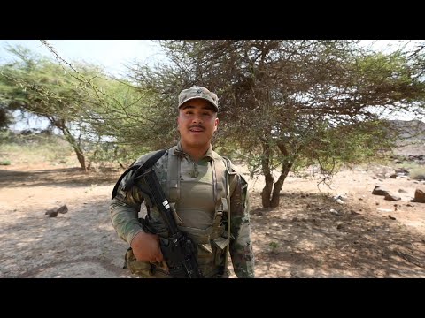 US CJTF  taking part in French desert Commando course Preparation, Djibouti.