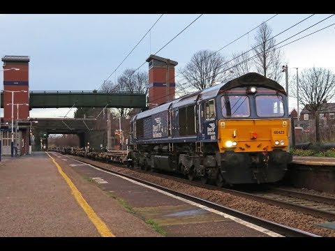 DRS 66423 - 4Z41 Intermodal Flats Move, Leyland 19/12/18.