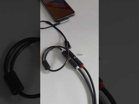 Connecting Android phone to RCA Stereo audio cable 6.5mm connector via USB-C DAC adapter #shorts