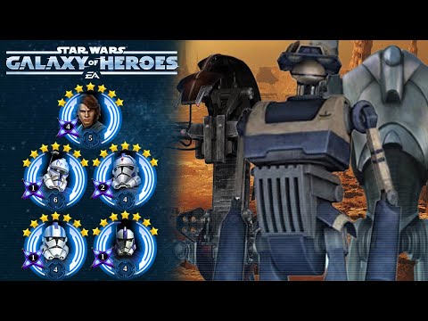 Star Wars Galaxy of Heroes Geonosis Light Side Territory Battle - 501st Team (Phase 1)