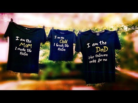 How to Paint Text on T-Shirt at Home/ Matching Family T-Shirt