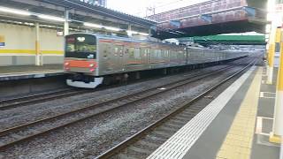 JR205系5000番台武蔵野線新秋津駅到着・発車シーン2019年5月（M22編成）【スマホ撮影Xperia XZ2 Premium SOV38】