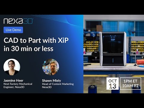 CAD to Part with XiP in 30 Minutes or Less with Jasmine Heer