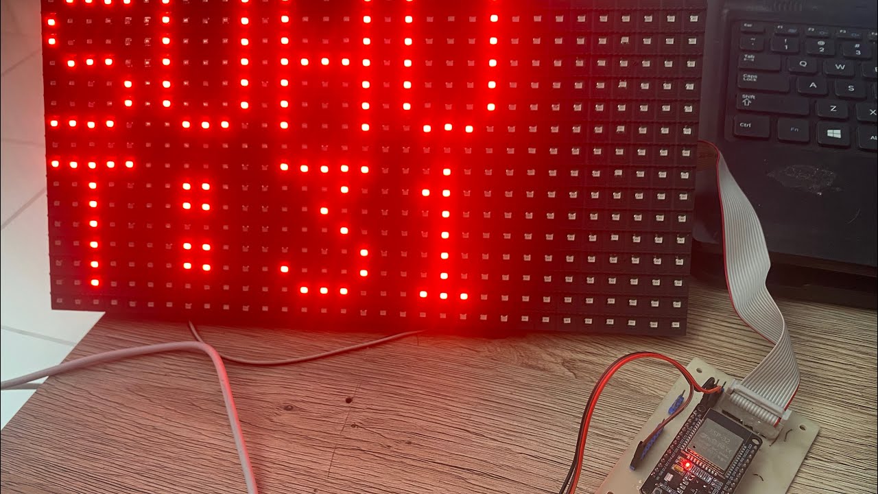 ESP32 Monitor Suhu DMD P10 Sensor Ds18b20 