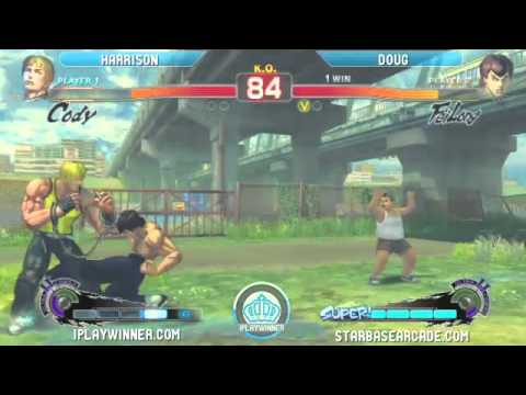 Harrison (Cody) vs Doug (Fei Long) - Super Street Fighter 4 - Starbase Arcade - NORCAL