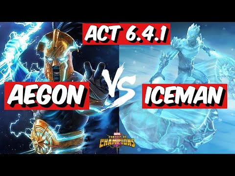 Act 6.4.1 Aegon vs Iceman 1 shot | Marvel Contest of Champions (MCOC)