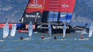 preview picture of video 'America's Cup: Artemis, Oracle, Emirates New Zealand, and Optis, June 20 2013'