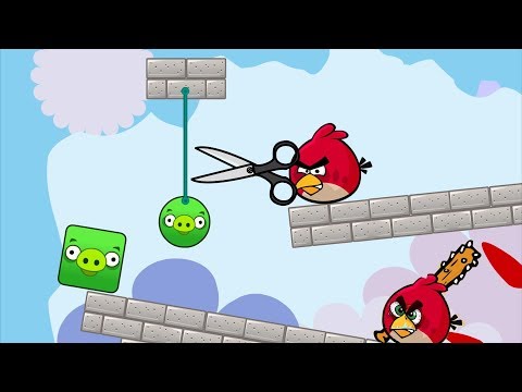 Angry Birds Pigs Out - PROTECT BIRD AND CUT ROPE TO THROW OUT ALL BAD PIGS!!