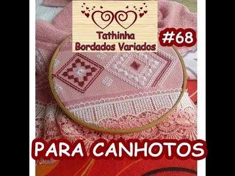 PONTO RETO DUPLO OU PONTO INCLINADO / CANHOTOS - Tathinha Bordados #68