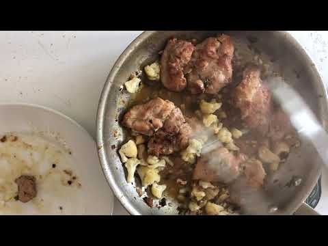 Garlic Lemon Chicken with Anchovy Sauce and Cauliflower