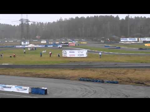 Lancer EVO IX in action on tarmac. Autodrom Sosnova
