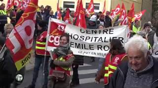 24/01/20. Manif contre la r&eacute;forme des retraites, au Puy-en-Velay