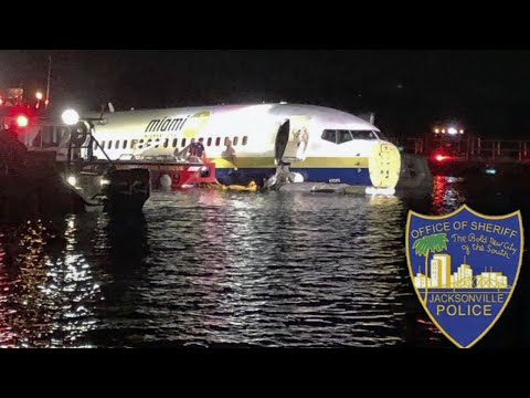 A charter plane carrying 143 people and traveling from Cuba to north Florida ended up in a river at the end of a runway Friday night, though no critical injuries or deaths were reported, officials said. (May 4)