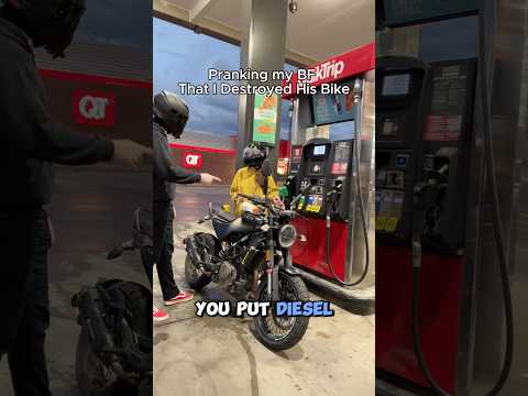 He was so sad… I felt so bad 🥹 #couples #couplegoal #prank #bikerboy #biketok