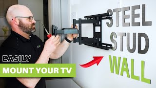 How Install a TV MOUNT into a STEEL STUD WALL | Kanto Explains