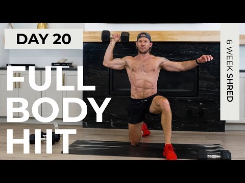Day 20: 40 Min Full Body DUMBBELL HIIT [No Repeats] // 6WS1