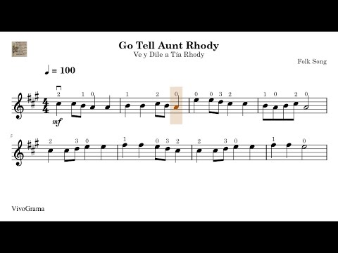 🎼 04. Go Tell Aunt Rhody - Suzuki 1 - Violin Sheet Music. Progressive Tempo Practice