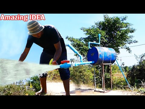 We turn PVC pipe into Hight speed water push pump without electricity easy way to set up