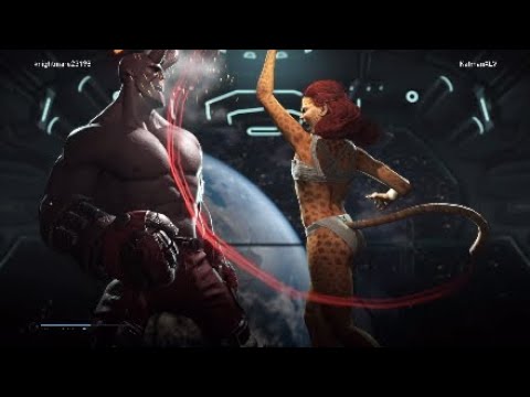 Injustice 2: knightmare23198 (Hellboy/Bane/Flash) vs KatmanXLV (Cheetah) - Online Set (Part 1)