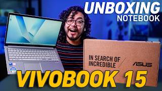 UNBOXING Notebook ASUS VivoBook 15 💻 🆕 Novo Intel Core 5 série 3 é bom? Serve para IA?