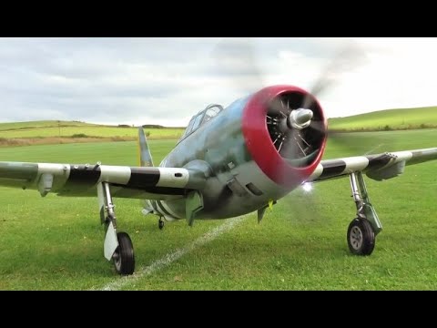 MOKI 250cc 5 CYL RADIAL - FAST PASSES & TAKE OFFS & LANDINGS - 1/4.4 CARF P-47 - DEANO NLMFC - 2024