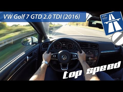 VW Golf 7 GTD 2.0 TDI (2016) on German Autobahn - POV Top Speed Drive