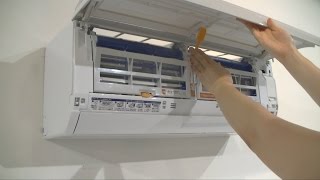 お手入れ方法 エアコン ダストボックス エアフィルターのお手入れ As Z22b W パネルを開く 富士通ゼネラル Jp