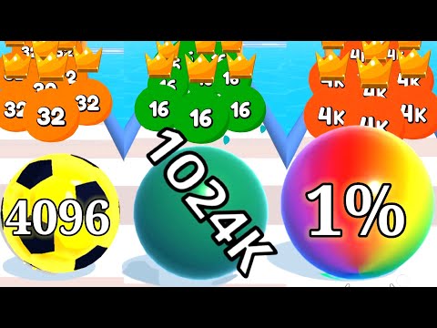 Satisfying mobile game - Ball Run infinity - ball run 2048 video gameplay walkthrough part 11