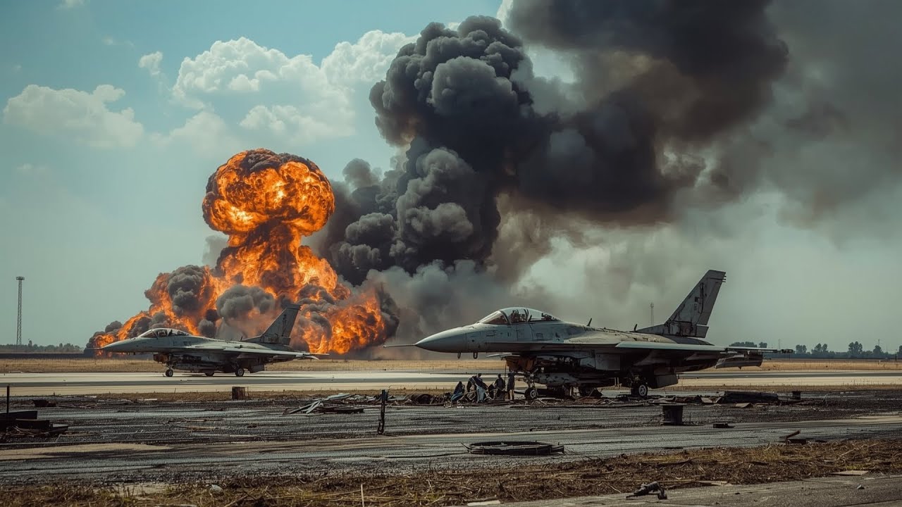 3 Minutes Ago! Russia Attacks Air Base in Kiev and Destroys 12 US F16s That Had Just Landed