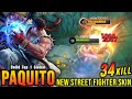34 Kills Paquito X Ryu New STREET FIGHTER Skin Build Top 1 Global Paquito MLBB