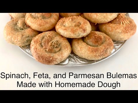 Spinach, Feta, and Parmesan Bulemas Made with Homemade Dough