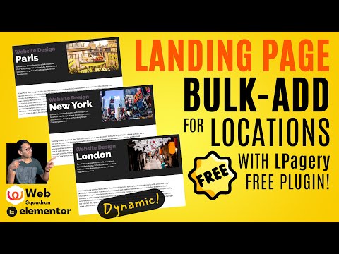 Build Location Based Landing Pages - LPagery - Free WordPress Plugin - Elementor WordPress Tutorial