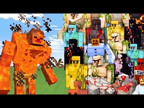The Minecraft all golem's vs mutant lava zombie fight finally revealed #minecraft