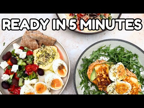 3 Easy MEDITERRANEAN DIET Breakfast Bowls 🍳 Ready in 5 Minutes 👌🏼