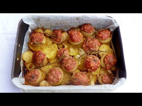 CIPOLLE RIPIENE e PATATE SAPORITE al forno  - RICETTE DI GABRI