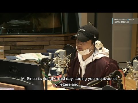 [ENG] Minho gives surprise visit to jonghyun on blue night last broadcast