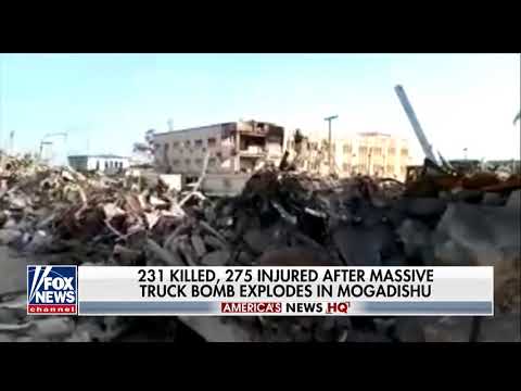 Breaking October 2017 Massive Truck Bombing Massacre in Mogadishu Somalia hundreds killed & injured