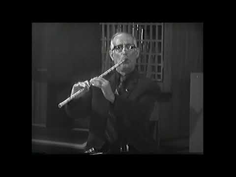 Mile Kolarov playing an ezgija on kaval (Macedonian end blown flute) - 1979