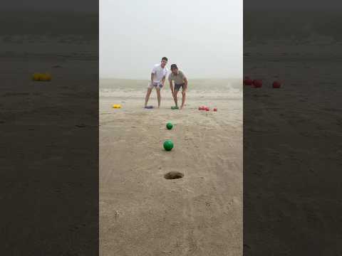 Beach Bowling Speed Relay Race! Girls vs Boys