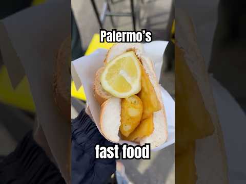 Trying Palermo's most famous street food!  #streetfood  #sicily  #shorts