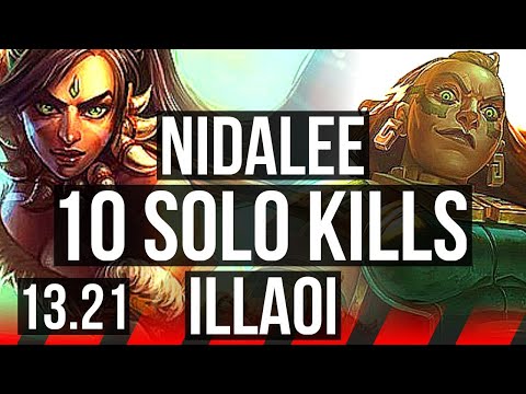 NIDALEE vs ILLAOI (TOP) | 9.0M mastery, 16/1/3, 10 solo kills, 1200+ games | NA Master | 13.21