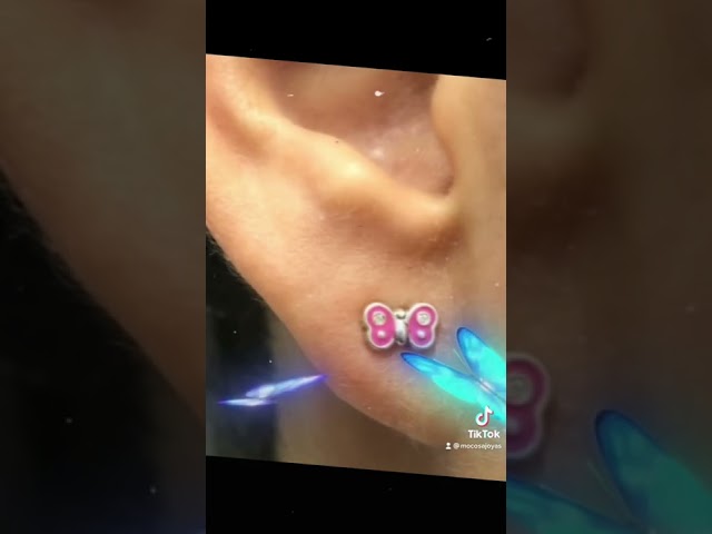 Vídeo relacionado con Time RoaD Pendientes Niña de Oro 9K LG00178 - Cierre Seguro de Rosca - Pendientes de Mariposa - Infantil Comunión o Cumpleaños